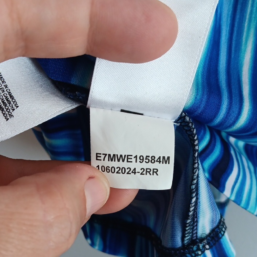 Jones New York Blue Abstract Print Sleeveless Pleated Top with Keyhole 2X - Picture 6 of 6